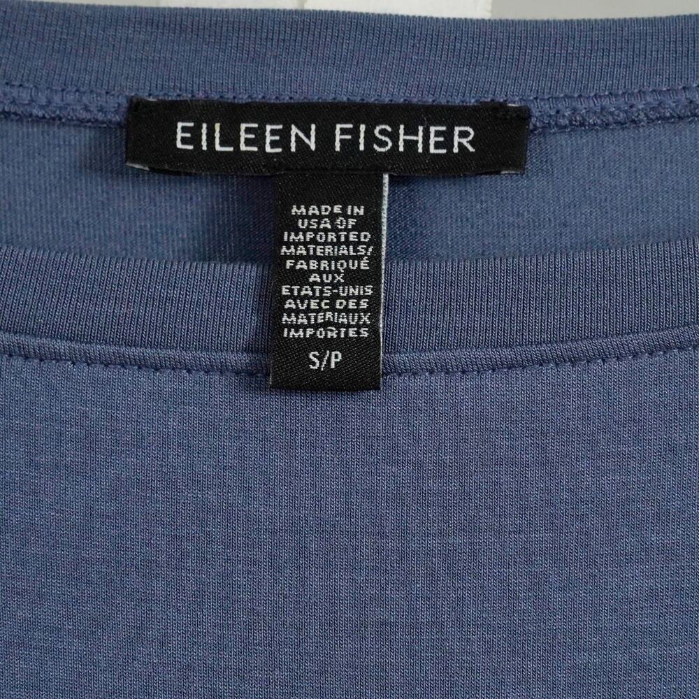 Eileen Fisher blue Lightweight Viscose Jersey Dress Round Neck S/P Made in USA - Picture 3 of 8